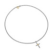 Petite X Cross Necklace in Sterling Silver with 14K Yellow Gold, 24mm