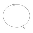 Cable Classics Cross Necklace in Sterling Silver with Center Diamond
