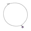 Petite Albion® Pendant Necklace in Sterling Silver with Amethyst and Pave Diamonds