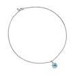 Petite Albion® Pendant Necklace in Sterling Silver with Blue Topaz and Pave Diamonds
