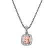 Petite Albion® Pendant Necklace in Sterling Silver with Morganite and Pave Diamonds