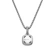 Petite Albion® Pendant Necklace in Sterling Silver with Morganite and Pave Diamonds