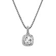 Petite Albion® Pendant Necklace in Sterling Silver with White Topaz and Pave Diamonds