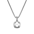 Petite Albion® Pendant Necklace in Sterling Silver with White Topaz and Pave Diamonds