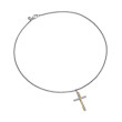 Crossover Cross Necklace in Sterling Silver with 18K Yellow Gold, 35.6mm