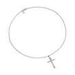 Crossover Cross Necklace in Sterling Silver with Diamonds, 35.6mm