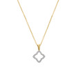 Cable Collectibles® Quatrefoil Necklace in 18K Yellow Gold with Diamonds, 17.5mm