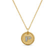 P Initial Charm Necklace in 18K Yellow Gold with Pave Diamonds