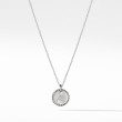 A Initial Charm Necklace in 18K White Gold with Pave Diamonds