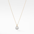 Cable Collectibles® Peace Sign Necklace in 18K Yellow Gold with Pave Diamonds