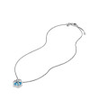 Cable Wrap Necklace in Sterling Silver with Blue Topaz and Pave Diamonds