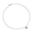 Cable Wrap Necklace in Sterling Silver with Blue Topaz and Pave Diamonds