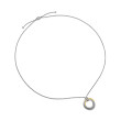 Crossover Pendant Necklace in Sterling Silver with 14K Yellow Gold, 37mm