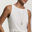 Crossover Pendant Necklace in Sterling Silver with 14K Yellow Gold, 37mm