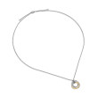 Crossover Pendant Necklace in Sterling Silver with 14K Yellow Gold, 28mm
