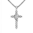 X Cross Necklace in Sterling Silver with 14K Yellow Gold and Pave Diamonds