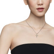 X Cross Necklace in Sterling Silver with 14K Yellow Gold and Pave Diamonds