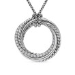 Crossover Pendant Necklace in Sterling Silver with Diamonds, 26mm