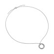 Crossover Pendant Necklace in Sterling Silver with Diamonds, 26mm