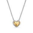 Cable Collectibles® Cookie Classic Heart Necklace in Sterling Silver with 18K Yellow Gold