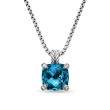 Chatelaine® Pendant Necklace in Sterling Silver with Hampton Blue Topaz and Diamonds, 11mm