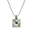 Chatelaine® Pendant Necklace in Sterling Silver with Prasiolte and Pave Diamonds