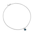 Chatelaine Pave Bezel Pendant Necklace with Hampton Blue Topaz and Diamonds, 9mm