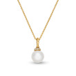Solari Pendant Necklace in 18K Yellow Gold with Pearl and Diamonds, 16mm