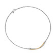 Crossover Bar Necklace in Sterling Silver with 18K Yellow Gold