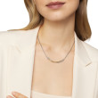 Crossover Bar Necklace in Sterling Silver with 18K Yellow Gold