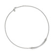 Crossover Bar Necklace in Sterling Silver with Pave Diamonds