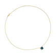 Petite Chatelaine® Pave Bezel Pendant Necklace in 18K Yellow Gold with Hampton Blue Topaz and Diamonds