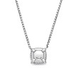 Petite Chatelaine® Pave Bezel Pendant Necklace in Sterling Silver with Black Onyx and Diamonds