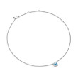Petite Chatelaine® Pave Bezel Pendant Necklace in Sterling Silver with Blue Topaz and Diamonds