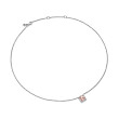 Petite Chatelaine® Pavé Bezel Pendant Necklace in Sterling Silver with Morganite and Diamonds, 7mm