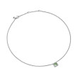 Petite Chatelaine® Pave Bezel Pendant Necklace in Sterling Silver with Prasiolite and Diamonds