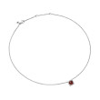 Petite Chatelaine® Pavé Bezel Pendant Necklace in Sterling Silver with Rhodolite Garnet and Diamonds, 7mm