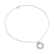 Crossover Pendant Necklace in Sterling Silver with Pave Diamonds