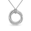 Crossover Pendant Necklace in Sterling Silver with Pave Diamonds