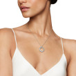 Crossover Pendant Necklace in Sterling Silver with Pave Diamonds
