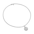S Initial Charm Necklace in Sterling Silver with Pave Diamonds