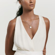 S Initial Charm Necklace in Sterling Silver with Pave Diamonds