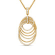 DY Origami Pendant Necklace in 18K Yellow Gold with Pave Diamonds