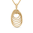 DY Origami Pendant Necklace in 18K Yellow Gold with Pave Diamonds
