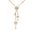 Starburst Cluster Necklace in 18K Yellow Gold with Diamonds, 66mm