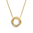 Crossover Pendant Necklace in 18K Yellow Gold with Pave Diamonds