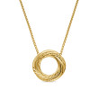 Crossover Pendant Necklace in 18K Yellow Gold with Pave Diamonds