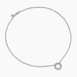 Crossover Pendant Necklace in Sterling Silver with 18K Yellow Gold and Diamonds, 14.5mm