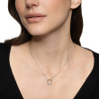 Crossover Pendant Necklace in Sterling Silver with 18K Yellow Gold and Diamonds, 14.5mm
