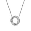 Crossover Pendant Necklace in Sterling Silver with Diamonds, 14.5mm
